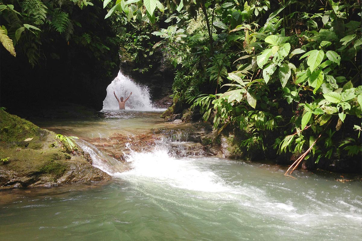 Waterfalls at the Natural Reserve, visited in the Safari Tropical Tour at Hacienda Ebano - near Dominical - Baru Costa Rica