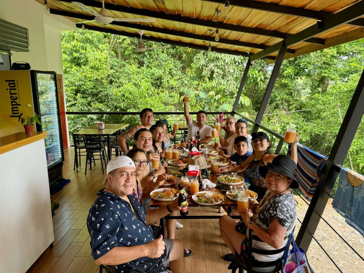 Family having lunch at the Hacienda Ebano Restaurant